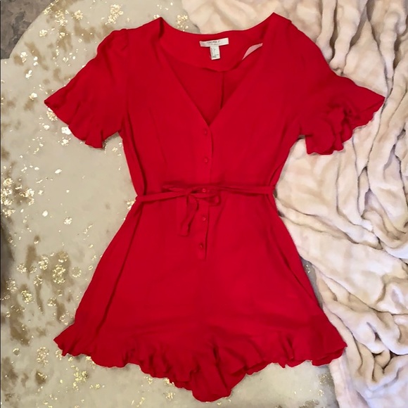 red summer romper